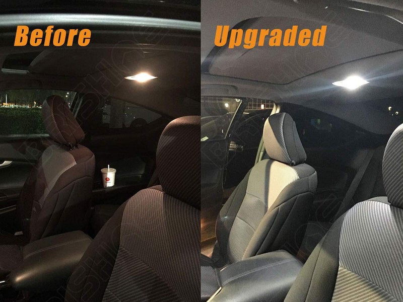 BRISHINE مجموعة أضواء LED داخلية بيضاء BRISHINE لسيارة هوندا سيفيك سيدان/كوبيه من 2001-2011، لمبات LED داخلية فائقة السطوع 6000K + أضواء لوحة الترخيص وأداة التركيب - Image 4